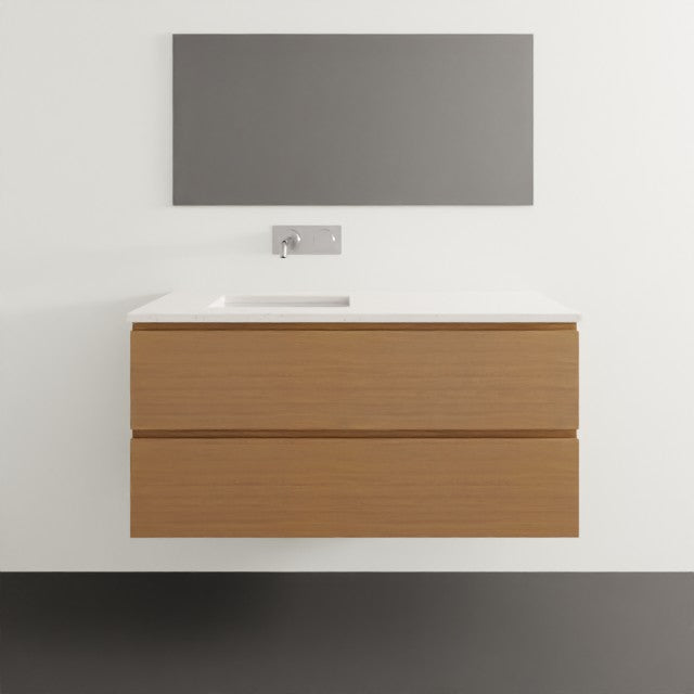 Timberline Billie Wall Hung Ensuite Vanity with SilkSurface Top and Under Counter Basin - 1050mm Left Bowl BIL-V-1050-L-SSU-W | The Blue Space