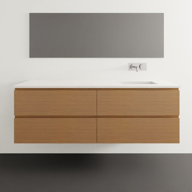 Timberline Billie Wall Hung Ensuite Vanity with SilkSurface Top and Under Counter Basin - 1500mm Right Bowl BIL-V-1500-R-SSU-W | The Blue Space