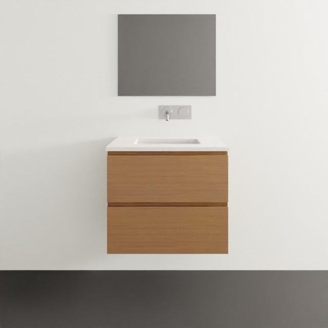 Timberline Billie Wall Hung Ensuite Vanity with SilkSurface Top and Under Counter Basin - 600mm Centre Bowl BIL-V-600-C-SSU-W | The Blue Space