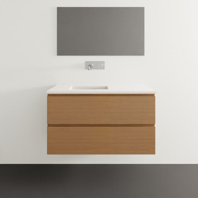 Timberline Billie Wall Hung Ensuite Vanity with SilkSurface Top and Under Counter Basin - 900mm Left Bowl BIL-V-900-L-SSU-W | The Blue Space