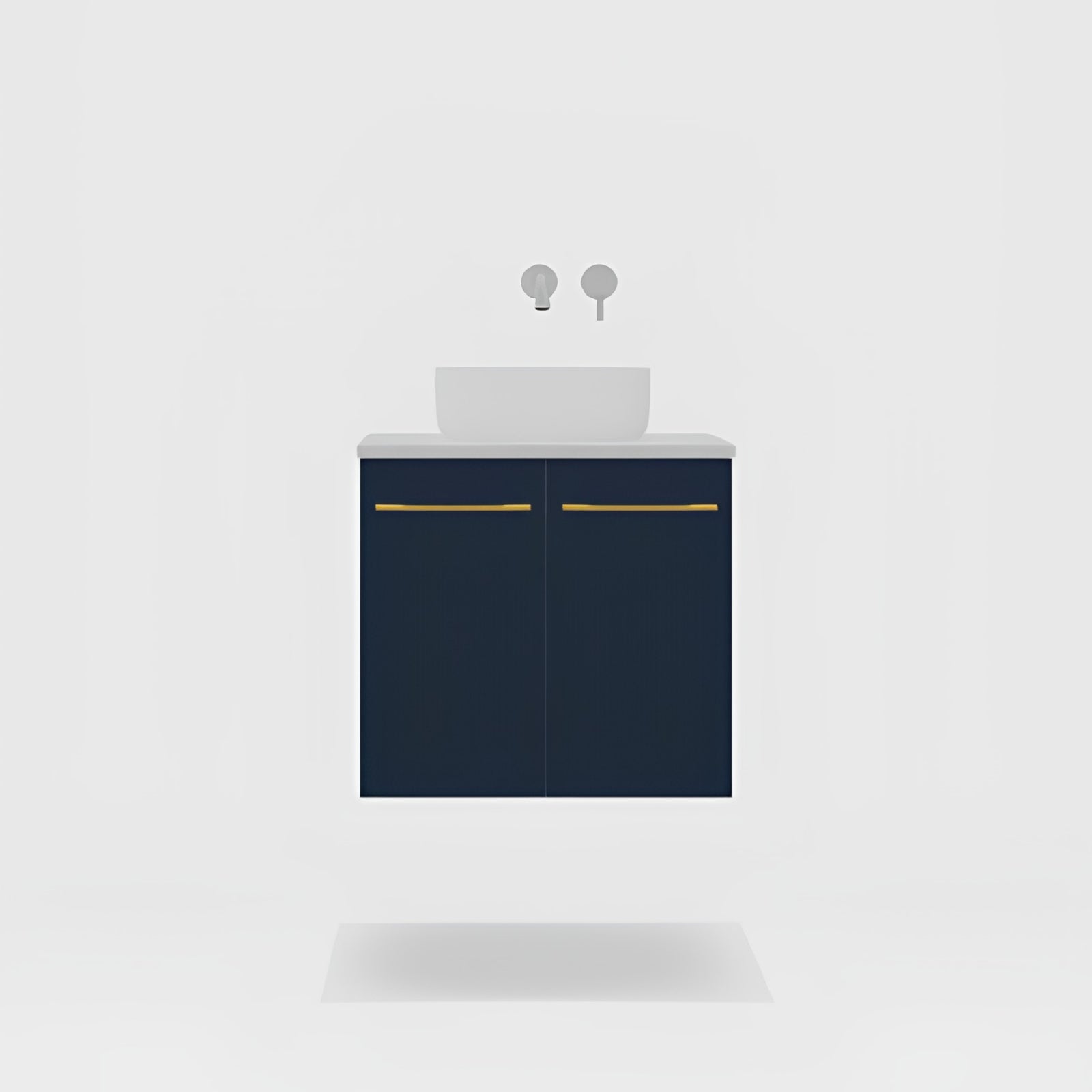 Variant Timberline Carlo Wall Hung Vanity with SilkSurface Top and Above Counter Basin CAR-V-600-C-SSA-W - The Blue Space