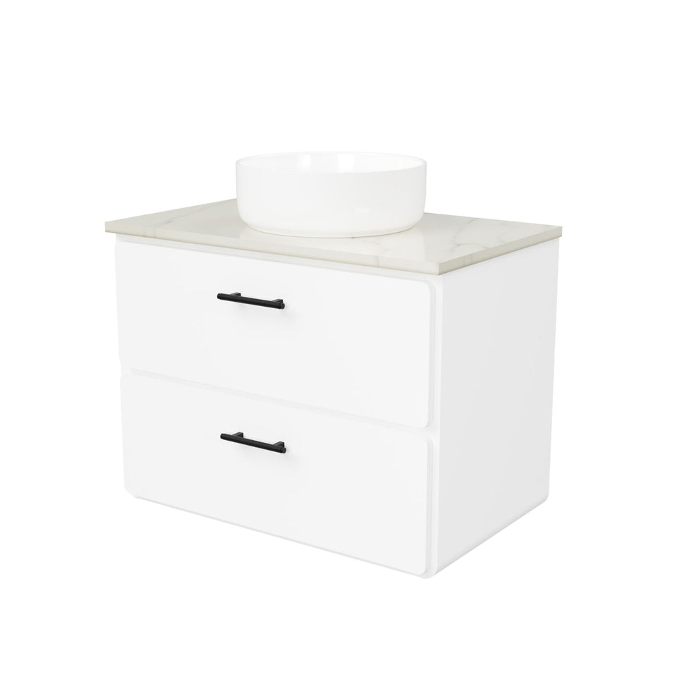 Timberline Colby Wall Hung Vanity with Silk Surface Top and Above Counter Basin
