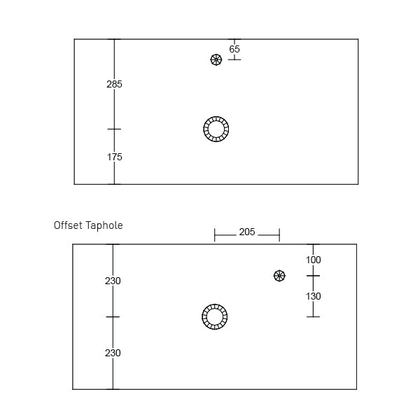 Timberline Elite Above Counter Basin Technical Drawing - The Blue Space