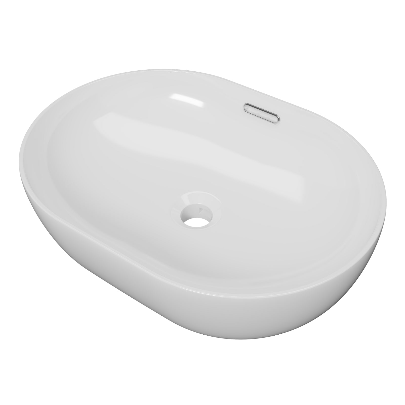 Timberline Giana 490mm x 360mm Oval Above Counter Basin - White Gloss GIA-BS-490-WG-S - The Blue Space