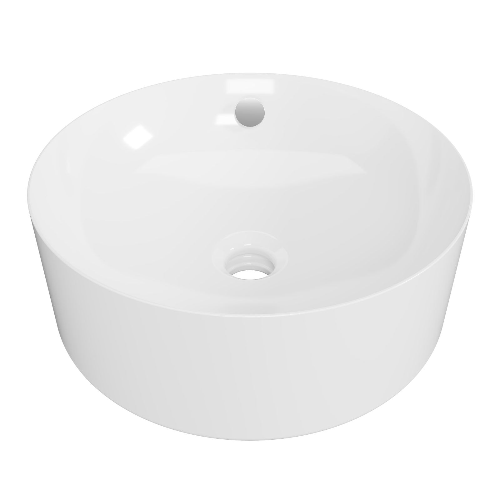 Timberline Hazel 360mm Round Above Counter Basin - White Gloss HAZ-BS-360-WG-S - The Blue Space