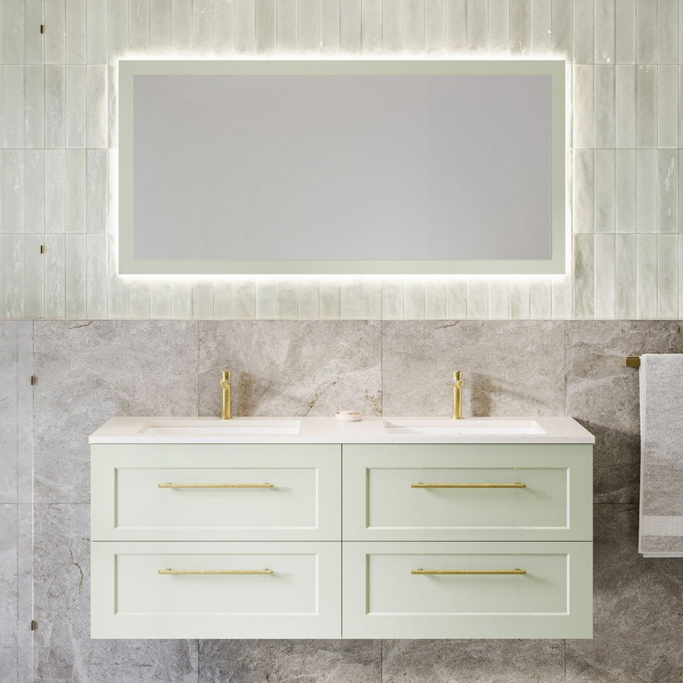 Timberline Henley Sussex Wall Hung Vanity with SilkSurface Top and Under Counter Basin