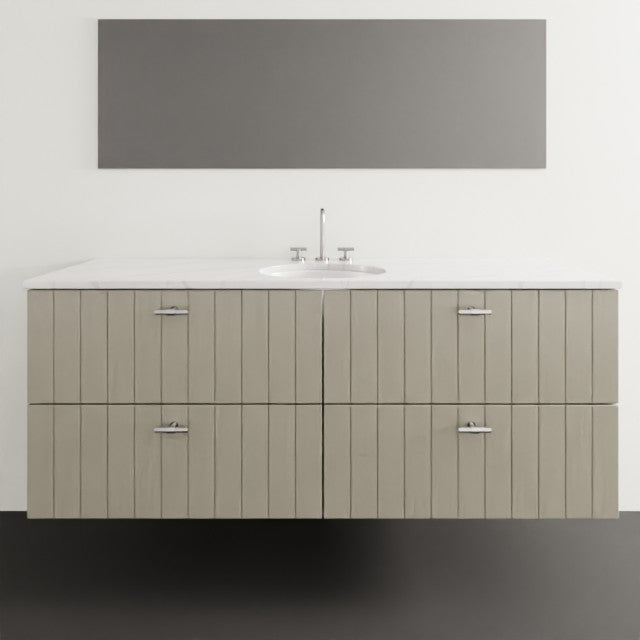 Timberline Henley Vertical Wall Hung Vanity With Under Counter Basin - 1500mm Single Basin HEN-V-1500-C-SSU-W-VER | The Blue Space