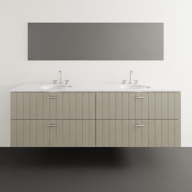 Timberline Henley Vertical Wall Hung Vanity With Under Counter Basin - 1800mm Double Basin HEN-V-1800-D-SSU-W-VER | The Blue Space