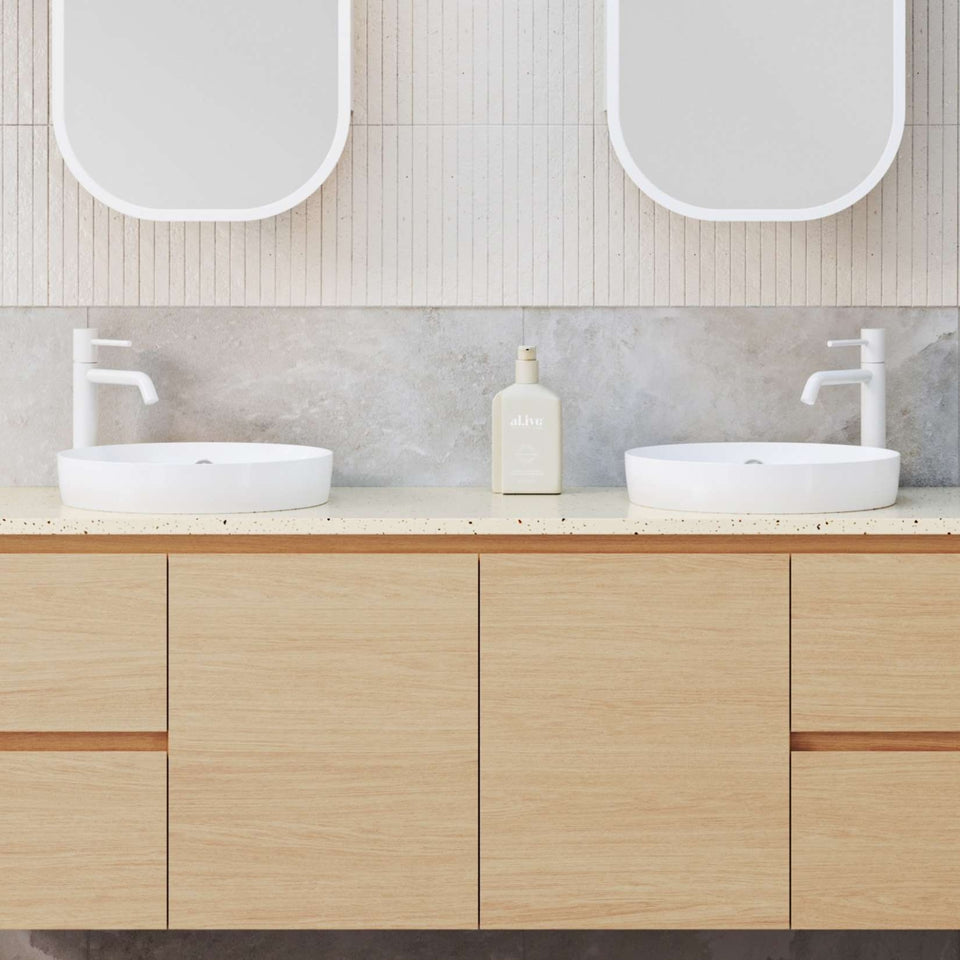 Timberline Henry 360mm Round Semi Inset Basin - White Gloss
