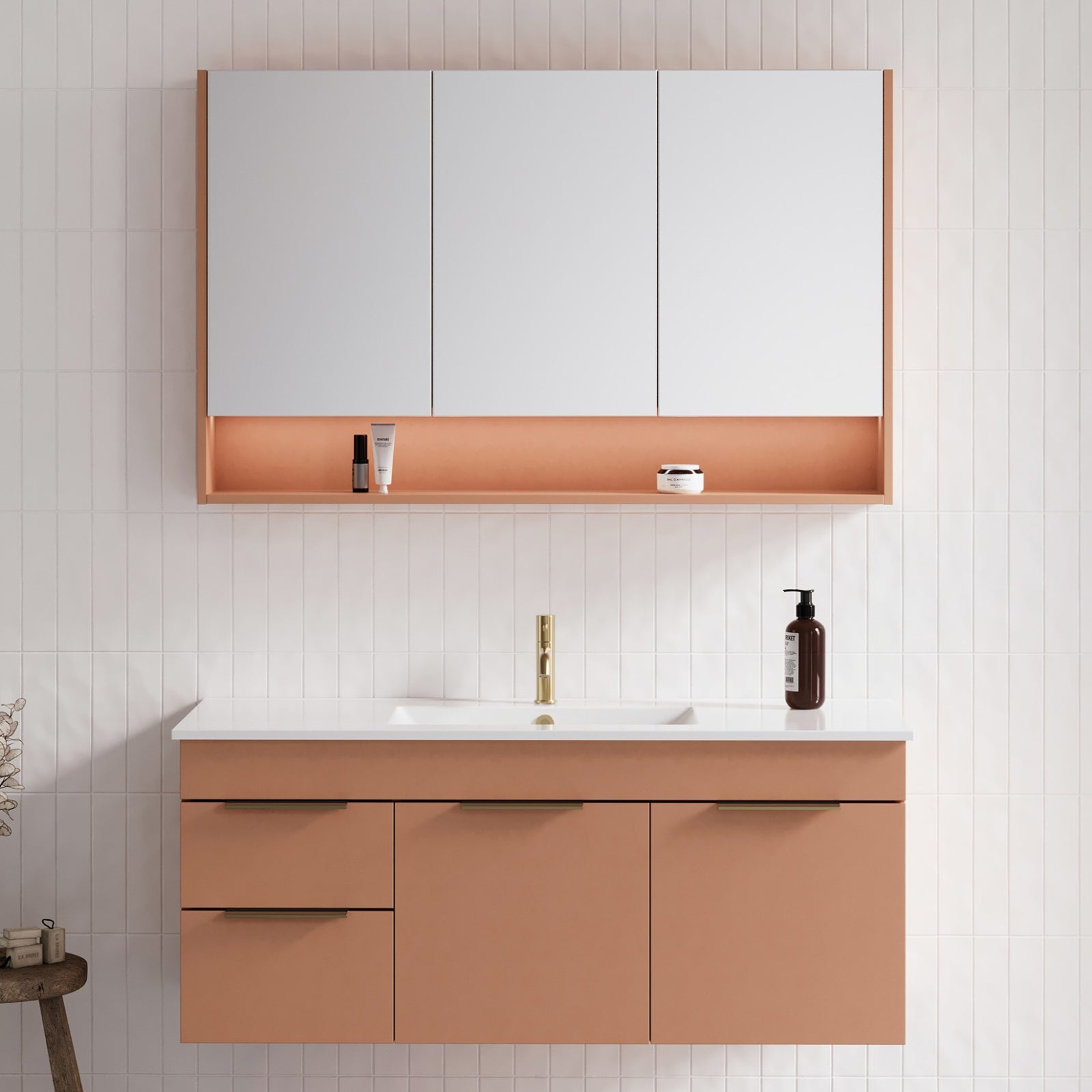 Timberline Indiana Wall Hung Vanity with Alpha Ceramic Top IND-V-1200-C-APH-W - The Blue Space