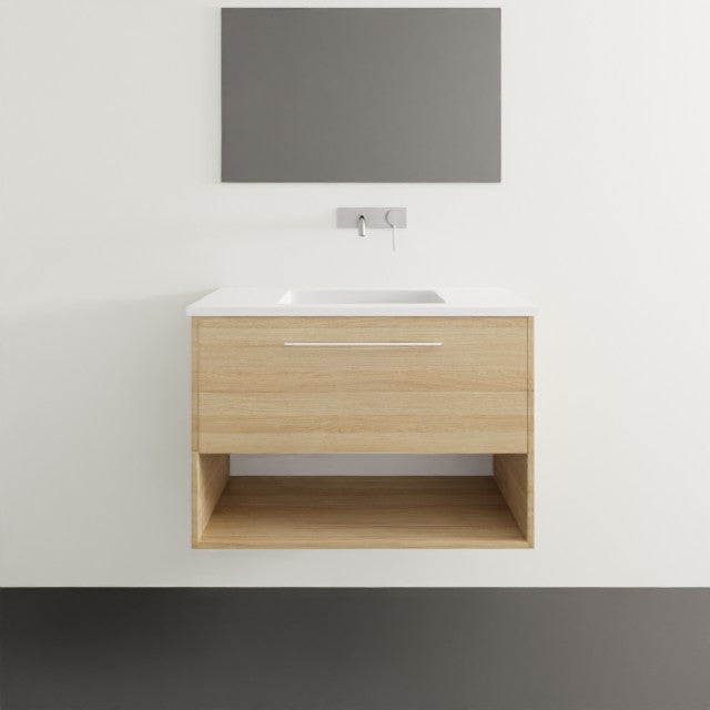 Timberline Karlie Wall Hung Vanity with Urban Ceramic Top - 800mm Single Basin KAR-V-800-C-URB-W | The Blue Space