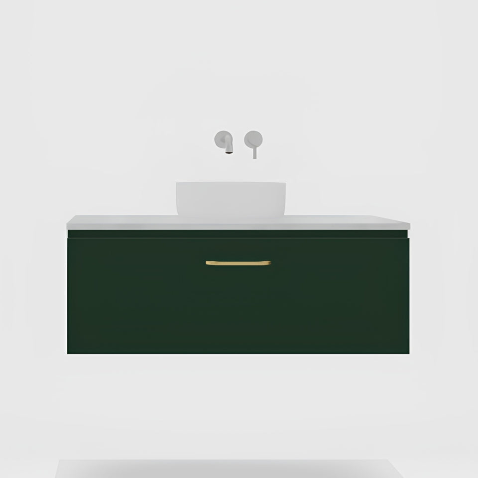 Timberline Kingsley Kent Wall Hung Vanity with SilkSurface Top and Above Counter Basin