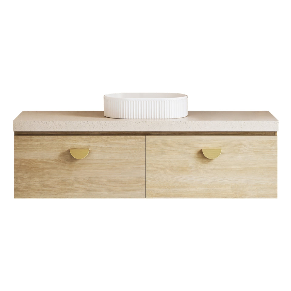 Timberline Kingsley Wall Hung Vanity with SilkSurface Freedom Top and Above Counter Basin