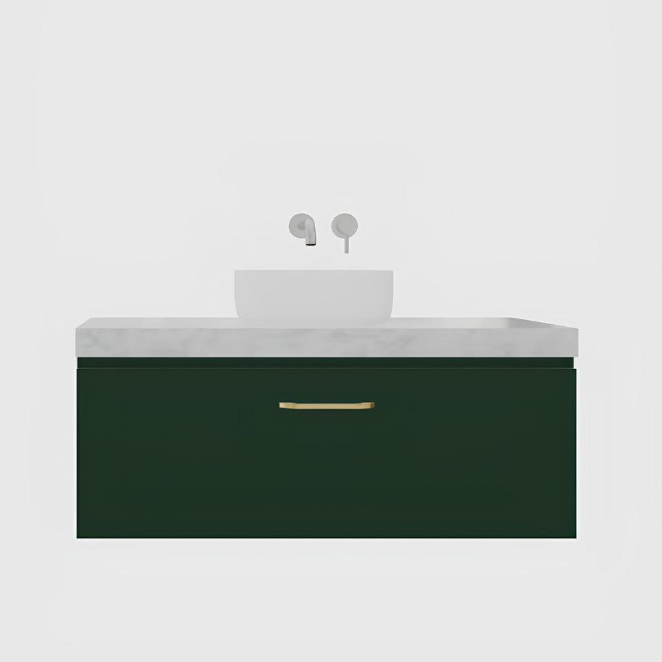 Timberline Kingsley Wall Hung Vanity with SilkSurface Freedom Top and Above Counter Basin
