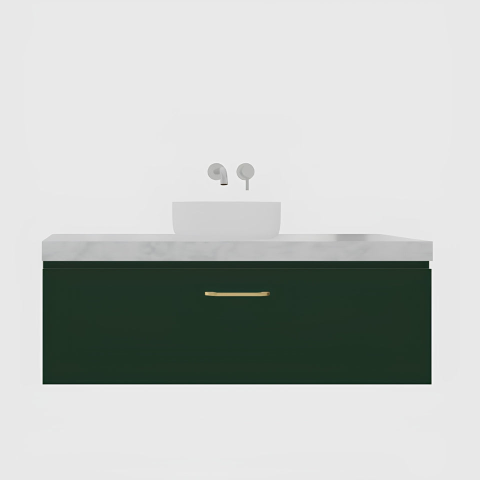 Timberline Kingsley Wall Hung Vanity with SilkSurface Freedom Top and Above Counter Basin