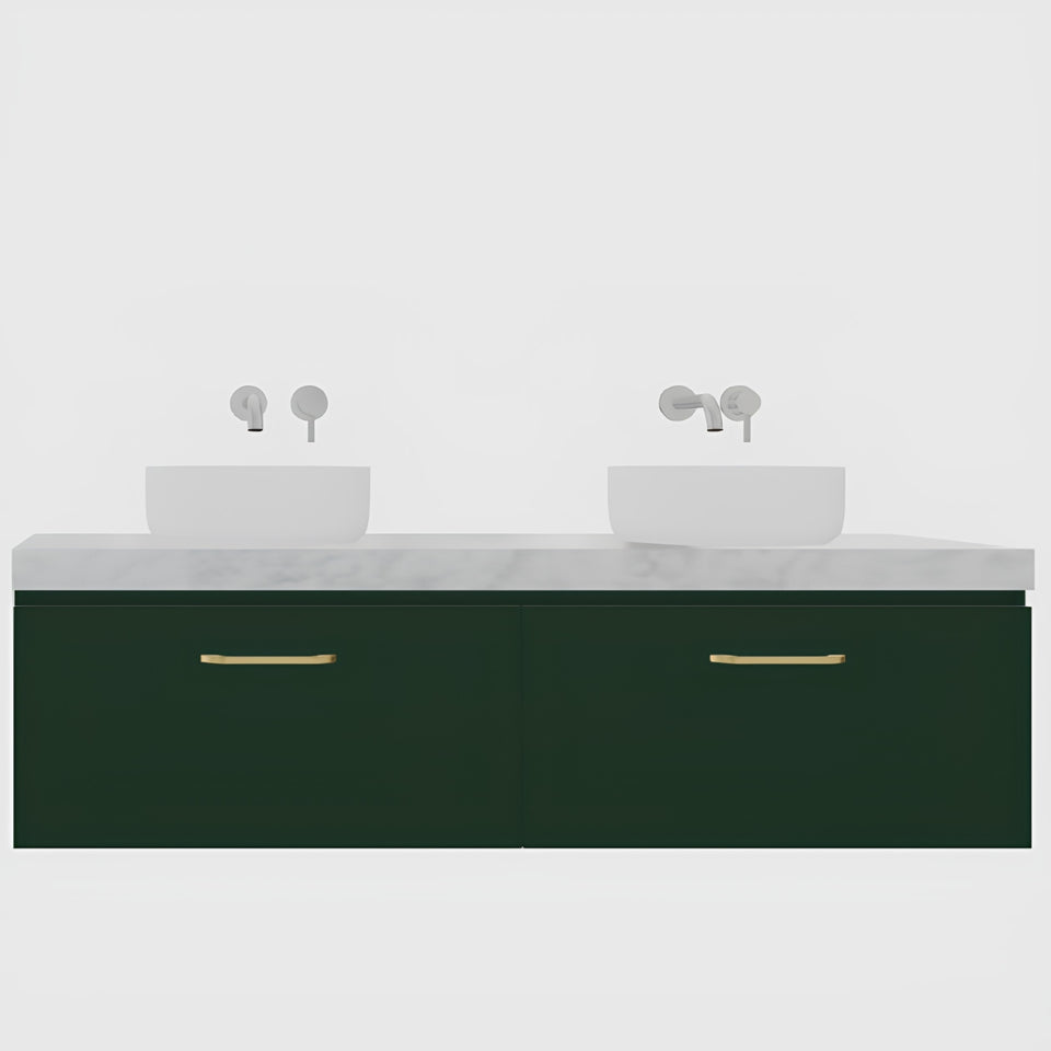 Timberline Kingsley Wall Hung Vanity with SilkSurface Freedom Top and Above Counter Basin