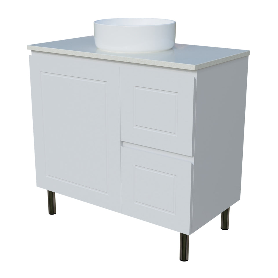 Timberline Nevada Classic On Legs Vanity with SilkSurface Top and Above Counter Basin
