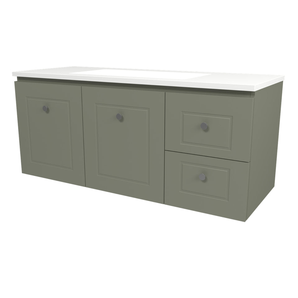 Timberline Nevada Classic Wall Hung Vanity with Vogue Mineral Composite Top