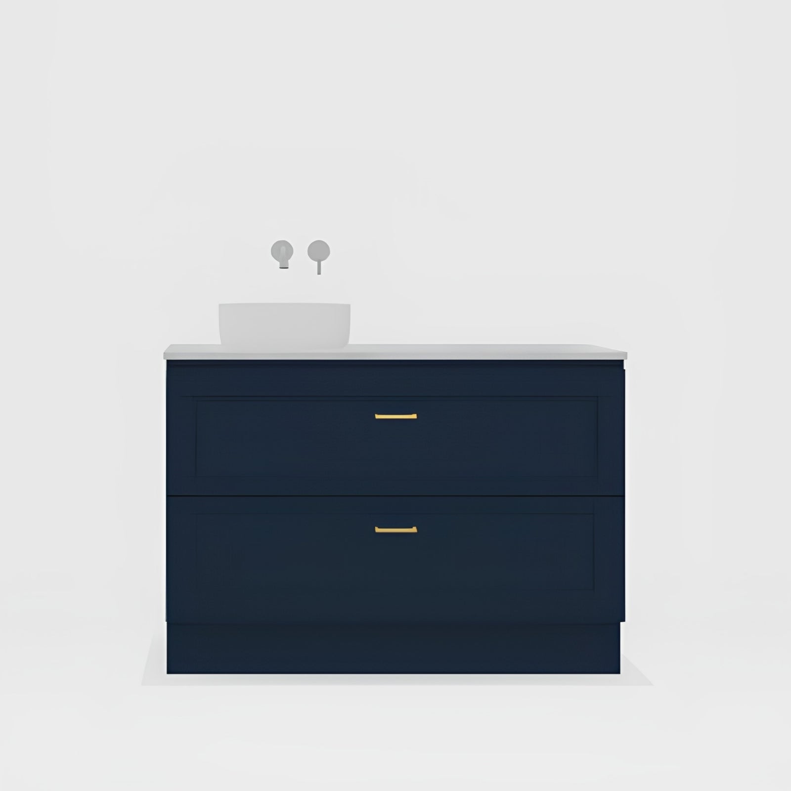 Variant Timberline Nevada Plus Classic Floor Standing Vanity with SilkSurface Top and Above Counter Basin NVPC-V-1200-L-SSA-F - The Blue Space