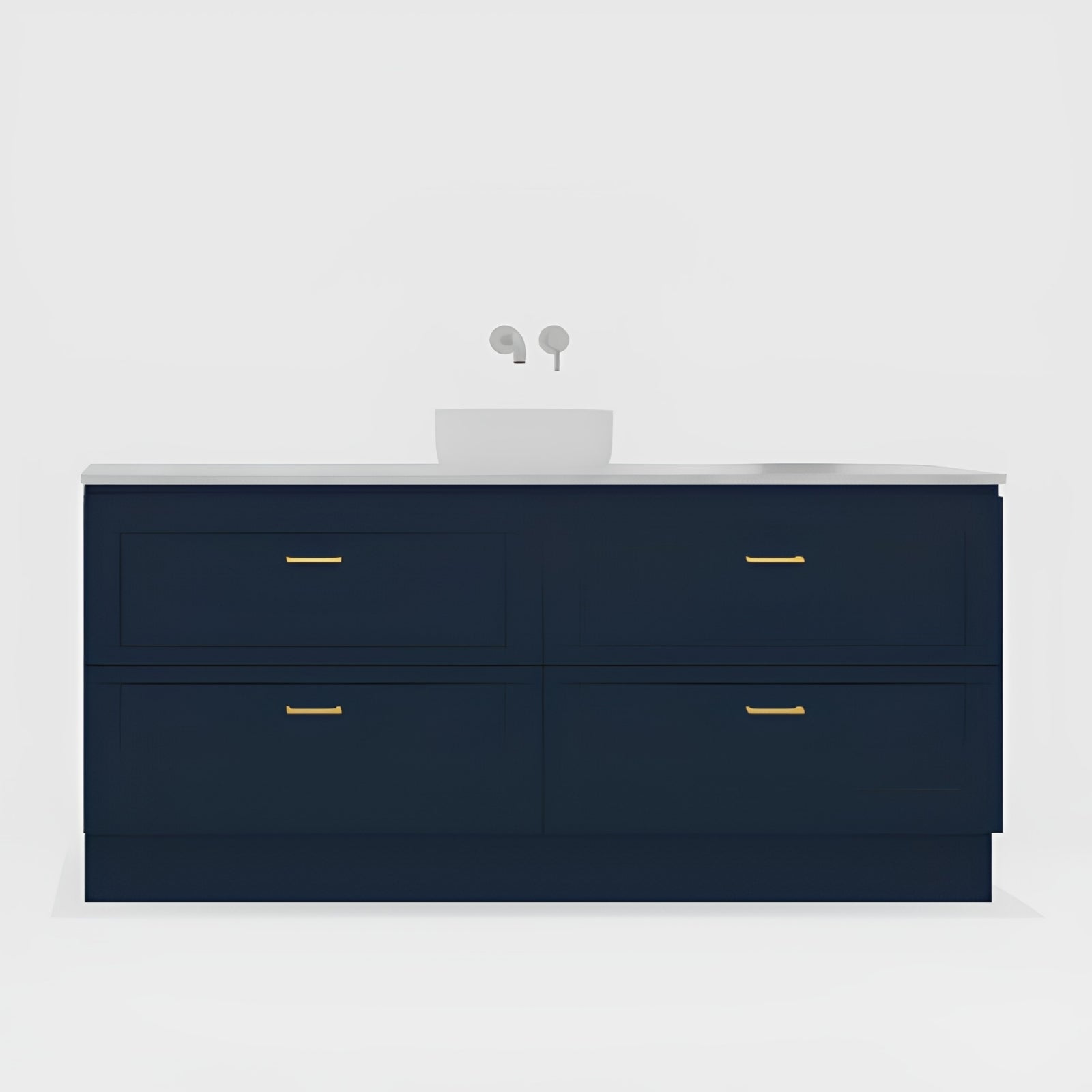 Variant Timberline Nevada Plus Classic Floor Standing Vanity with SilkSurface Top and Above Counter Basin NVPC-V-1800-C-SSA-F - The Blue Space