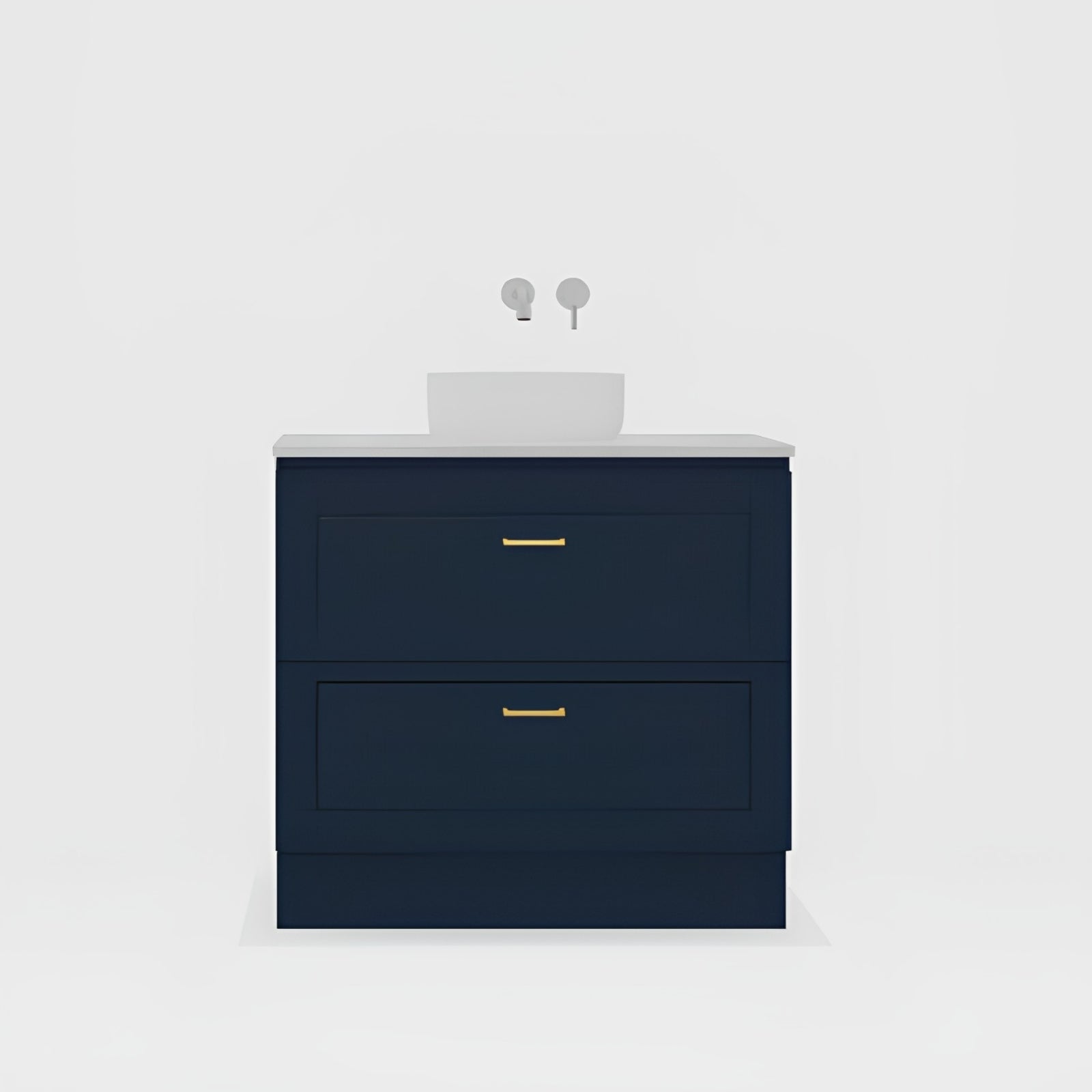 Variant Timberline Nevada Plus Classic Floor Standing Vanity with SilkSurface Top and Above Counter Basin NVPC-V-900-C-SSA-F - The Blue Space