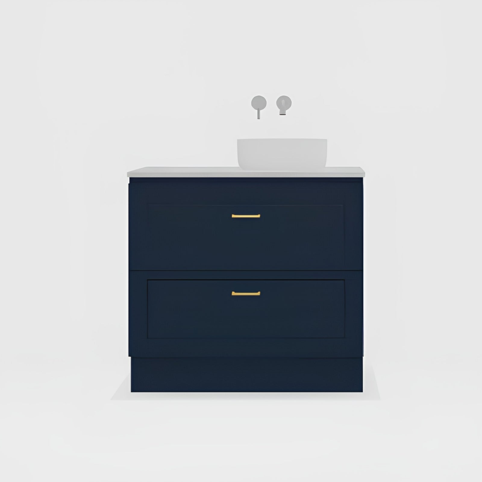 Variant Timberline Nevada Plus Classic Floor Standing Vanity with SilkSurface Top and Above Counter Basin NVPC-V-900-R-SSA-F - The Blue Space