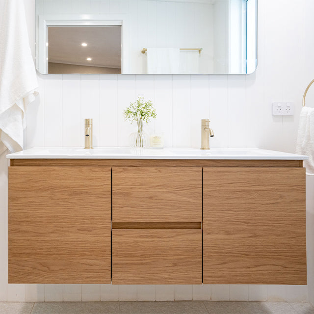 Lifestyle Timberline Nevada Wall Hung Vanity Single Bowl - Sizes 600, 750, 900, 1200, 1500, 1800