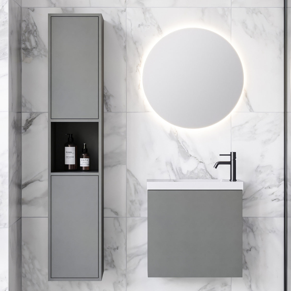 Timberline Ollie Wall Hung Vanity OLL-V-550-L-NAN-W - The Blue Space