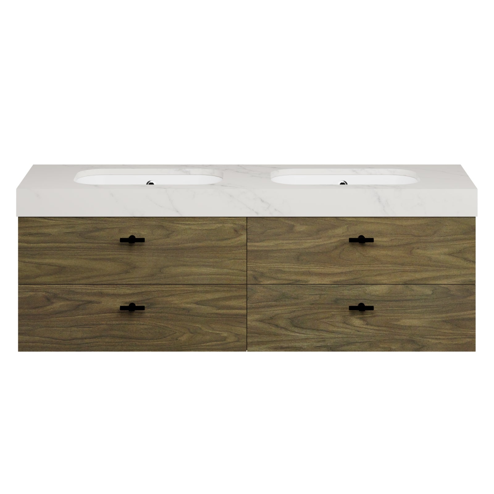 Front Timberline Oxbow Wall Hung Vanity with 90mm Box Top and Under Counter Basin OXBV1500CSSUW-SS-OPT-1500-BX-90 - The Blue Space