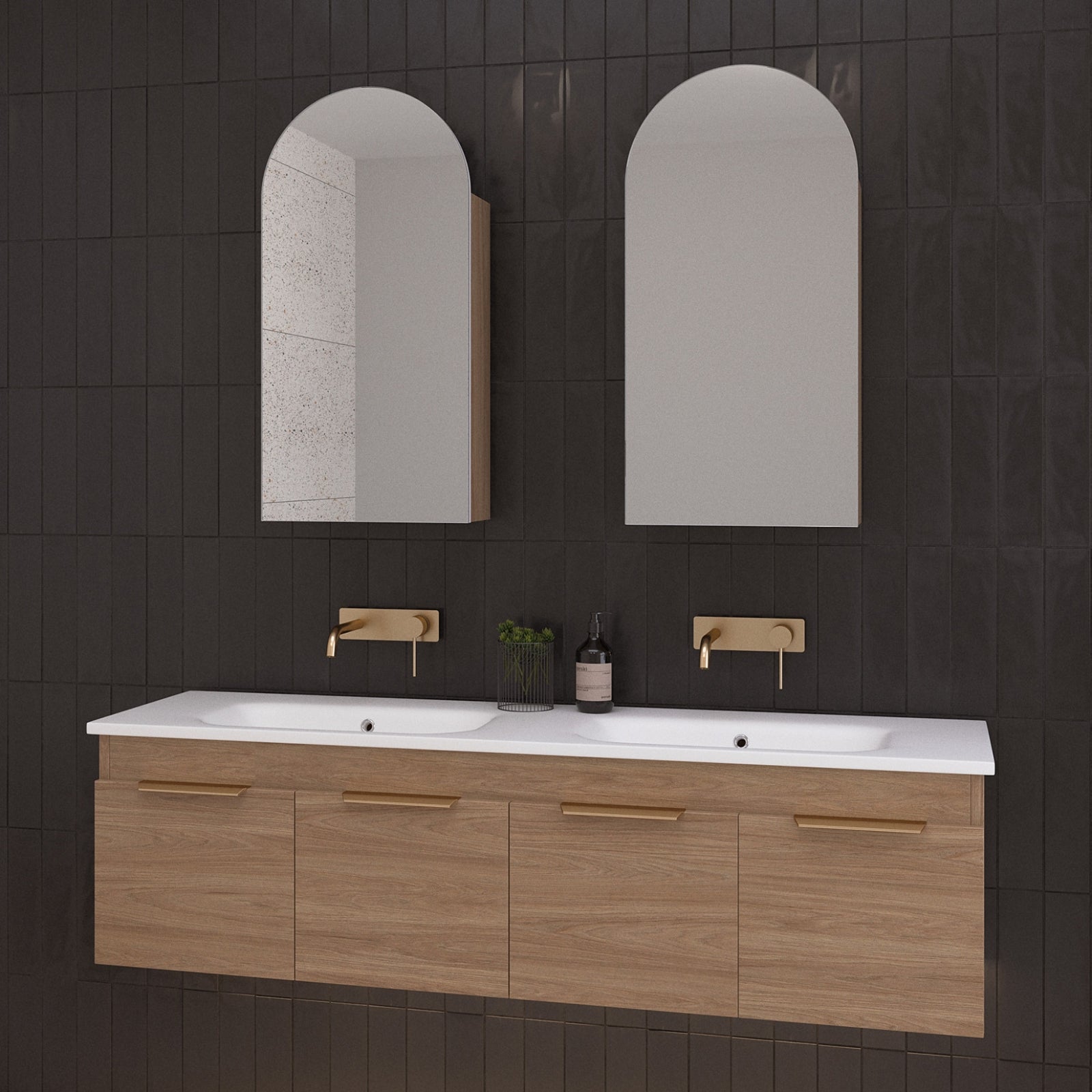 Timberline Rockford Wall Hung Vanity with Haven Dolomite Basin Top RKF-V-1500-C-HVN-W - The Blue Space