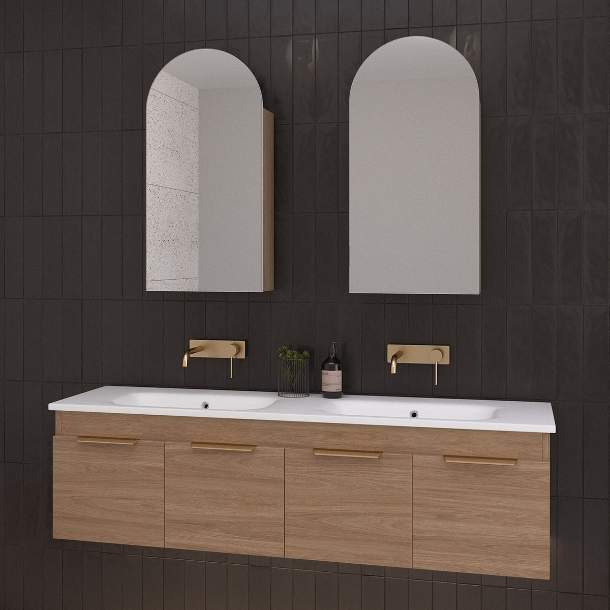 Timberline Rockford Wall Hung Vanity with Haven Dolomite Basin Top RKF-V-1500-C-HVN-W - The Blue Space