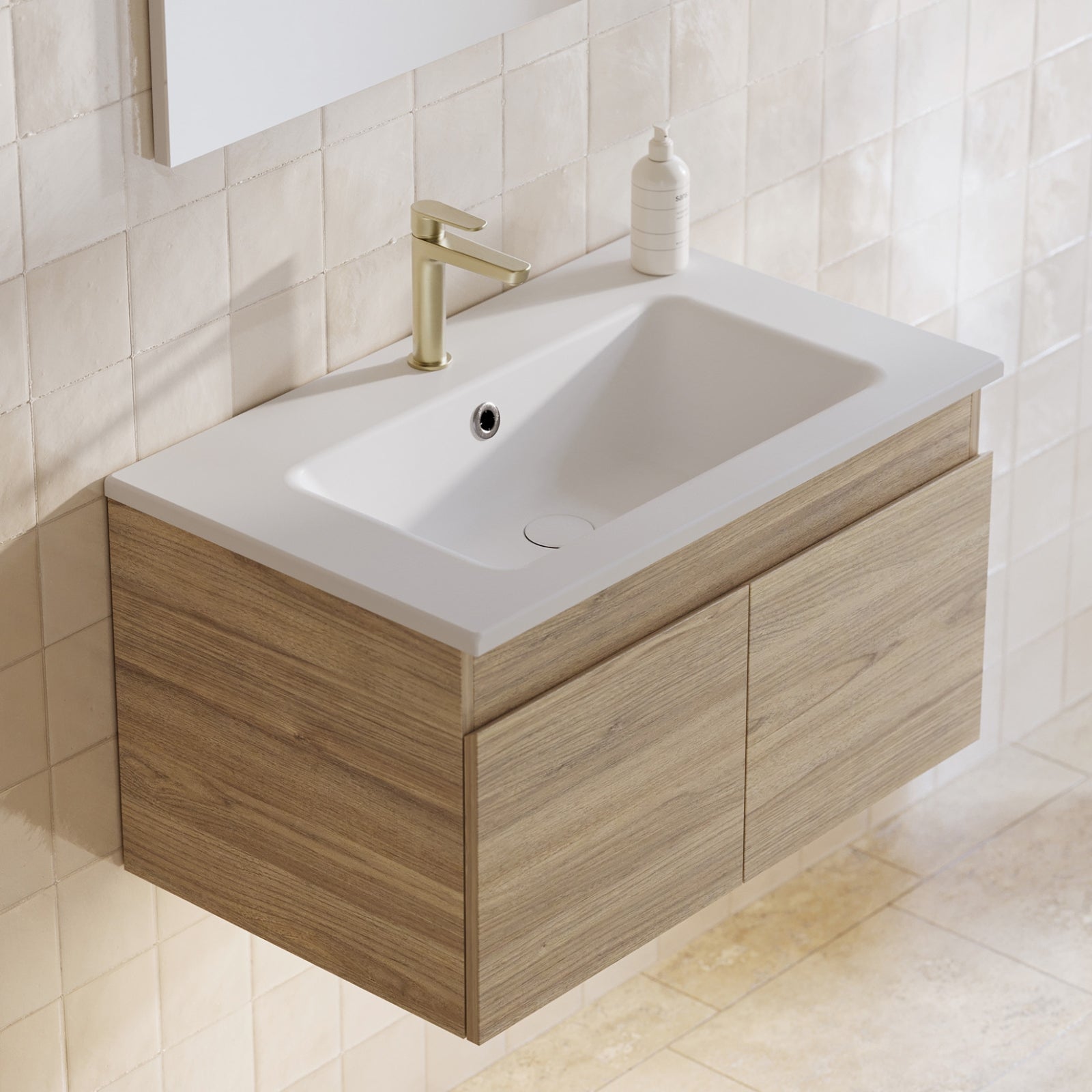 Timberline Rockford Wall Hung Vanity with Haven Dolomite Basin Top RKF-V-750-C-HVN-W - The Blue Space