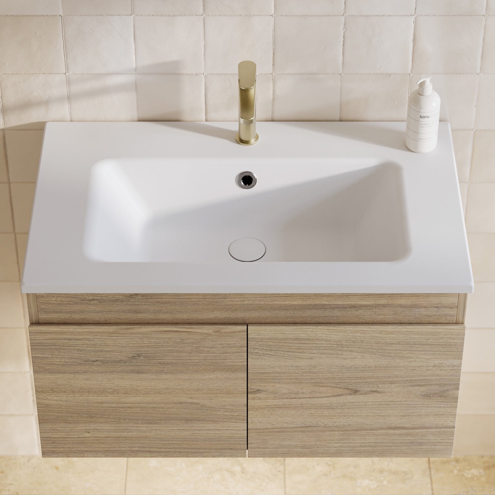 Timberline Rockford Wall Hung Vanity with Haven Dolomite Basin Top RKF-V-750-C-HVN-W - The Blue Space