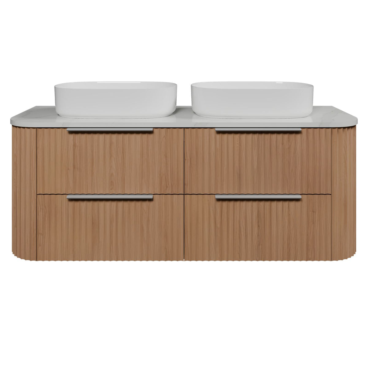 Timberline Socoa Apollo Wall Hung Vanity with Above Counter Basin 1500mm Double Bowl SOC-V-1500-D-SSA-W-AP - The Blue Space