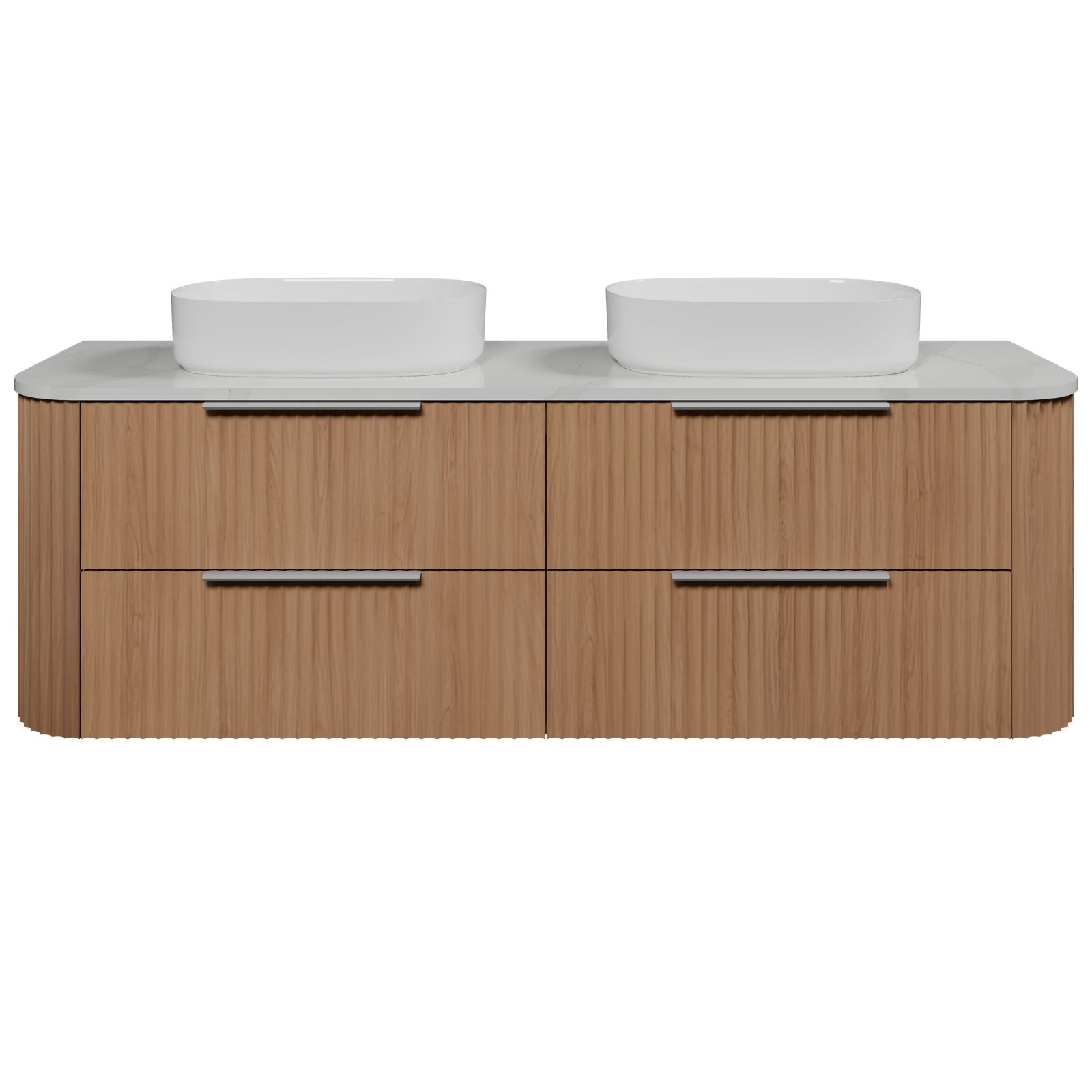 Timberline Socoa Apollo Wall Hung Vanity with Above Counter Basin 1800mm Double Bowl SOC-V-1800-D-SSA-W-AP - The Blue Space