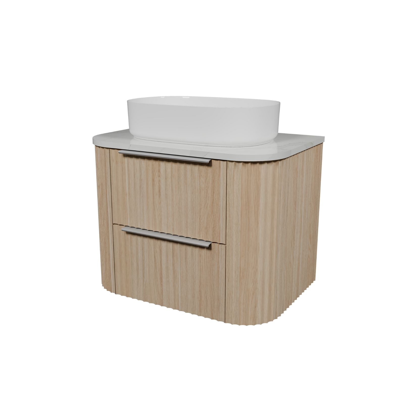 Timberline Socoa Apollo Wall Hung Vanity with Above Counter Basin 750mm Centre Bowl SOC-V-750-C-SSA-W-AP - The Blue Space