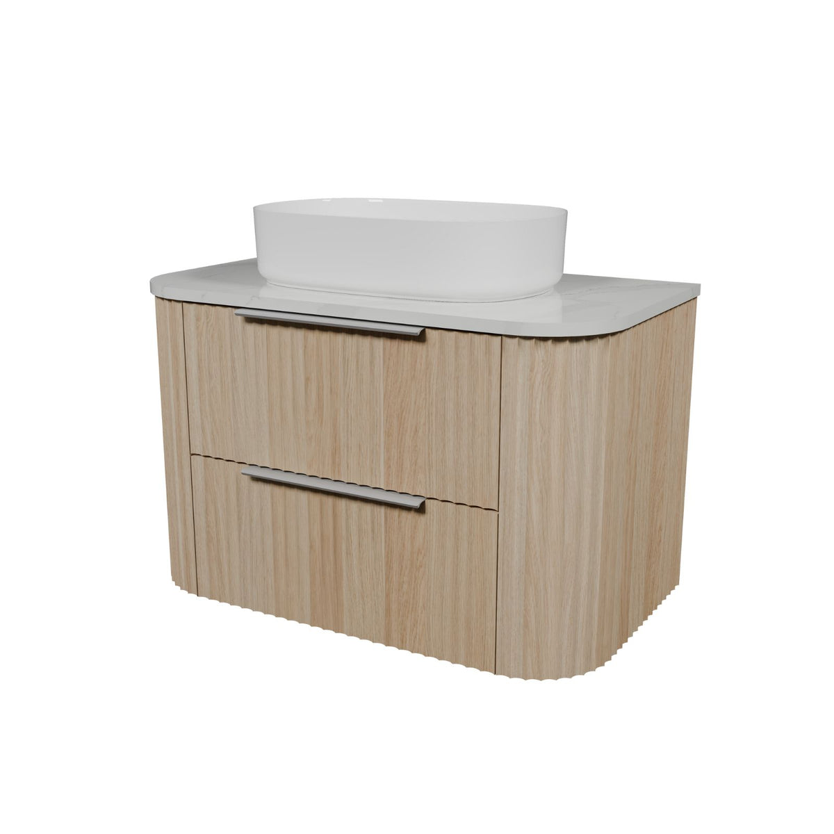 Timberline Socoa Apollo Wall Hung Vanity with Above Counter Basin 900mm Centre Bowl SOC-V-900-C-SSA-W-AP - The Blue Space