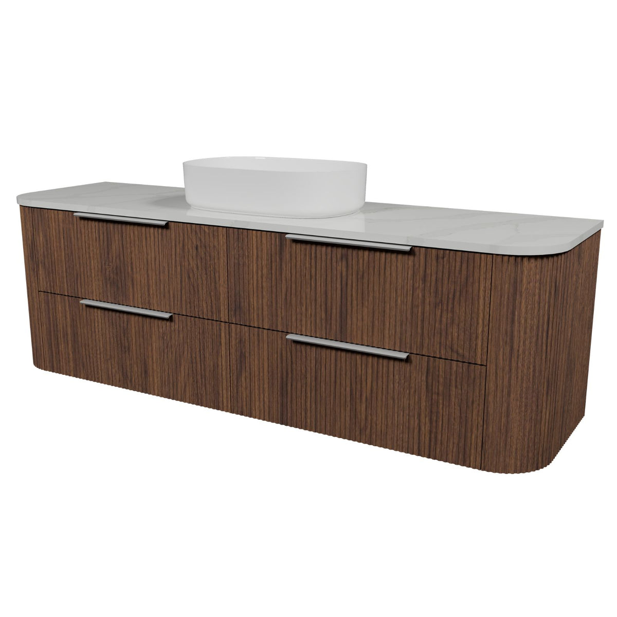 Timberline Socoa Dockland Wall Hung Vanity with Above Counter Basin 1800mm Centre Bowl SOC-V-1800-C-SSA-W-DL - The Blue Space