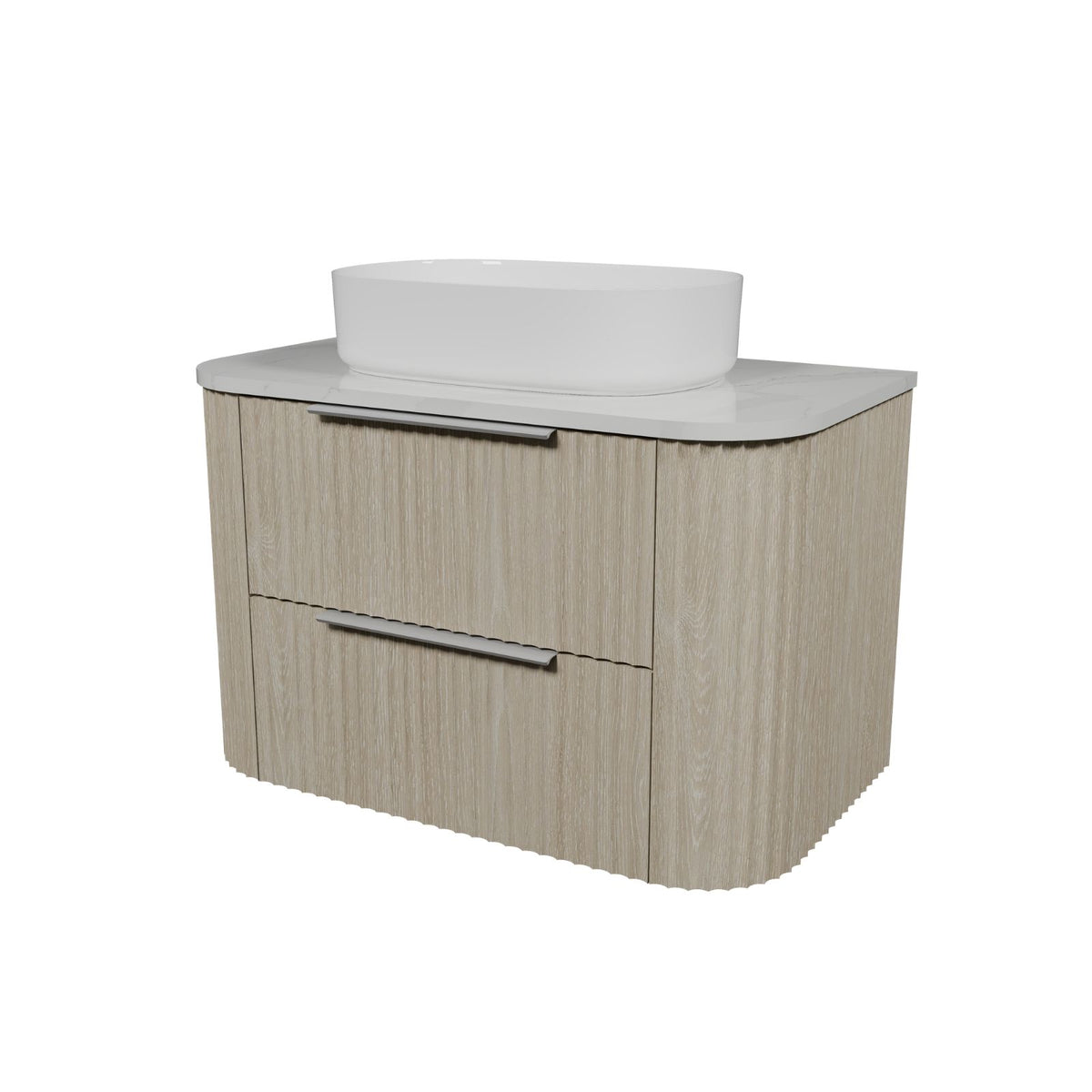 Timberline Socoa Dockland Wall Hung Vanity with Above Counter Basin 900mm Centre Bowl SOC-V-900-C-SSA-W-DL - The Blue Space