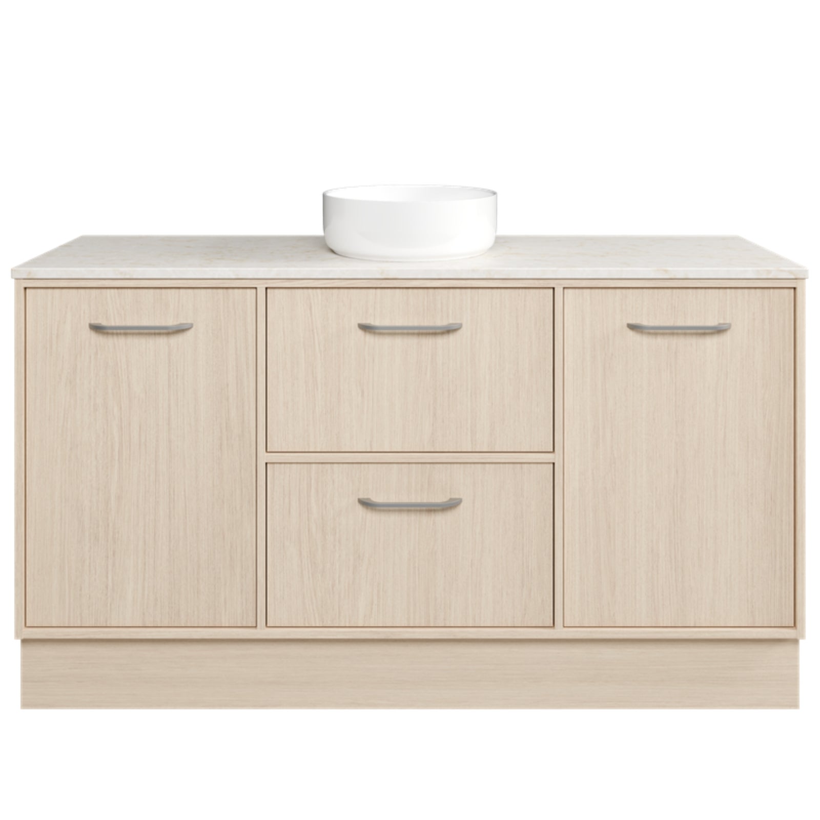 Timberline Takano Floor Standing Vanity with SilkSurface Top and Above Counter Basin TAK-V-1500-C-SSA-F-The Blue Space