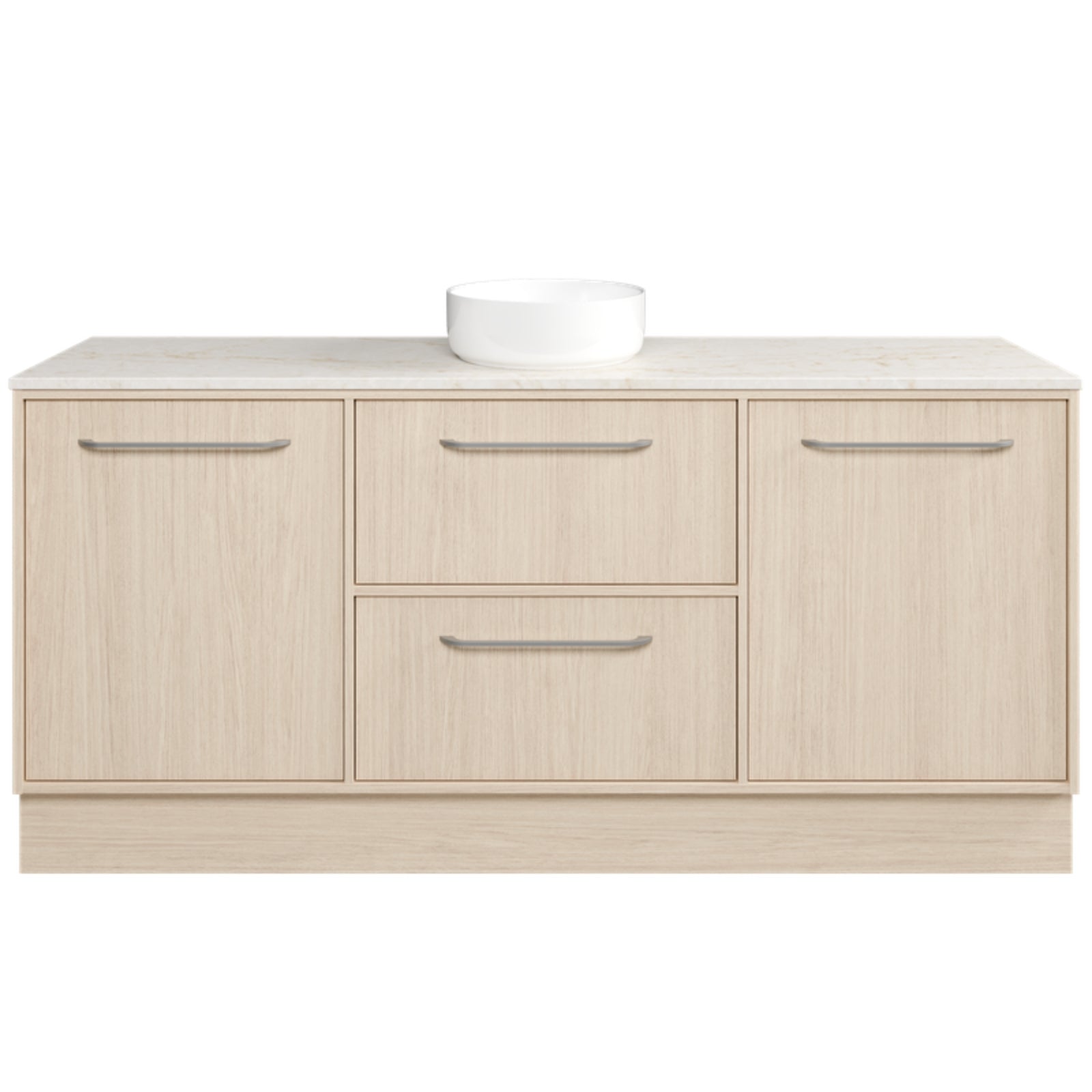 Timberline Takano Floor Standing Vanity with SilkSurface Top and Above Counter Basin TAK-V-1800-C-SSA-F-The Blue Space