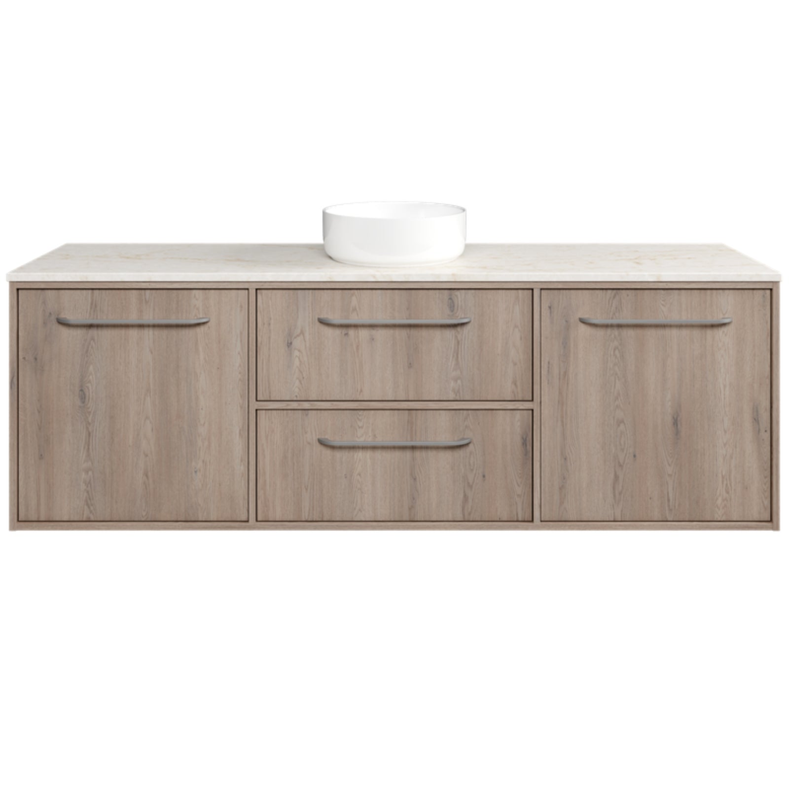 Timberline Takano Wall Hung Vanity with SilkSurface Top and Above Counter Basin TAK-V-1800-C-SSA-W-The Blue Space