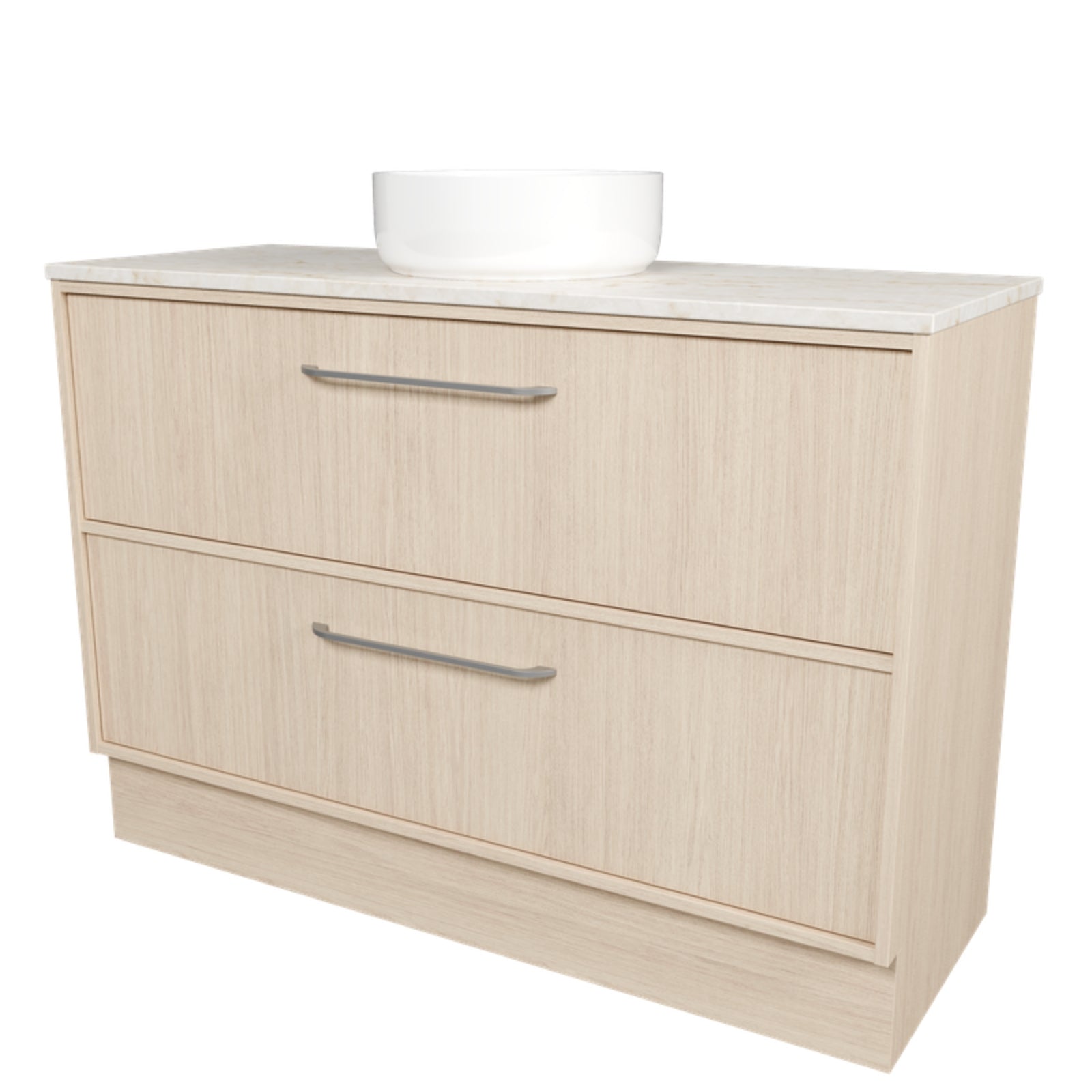 Angle Timberline Taro Floor Standing Vanity with SilkSurface Top and Above Counter Basin TAR-V-1200-C-SSA-F-The Blue Space