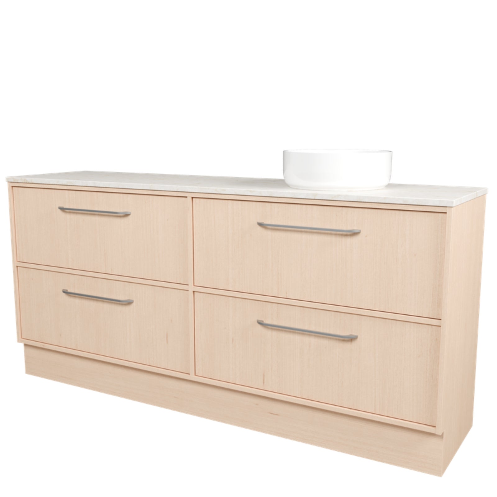 Angle Timberline Taro Floor Standing Vanity with SilkSurface Top and Above Counter Basin TAR-V-1800-R-SSA-F-The Blue Space