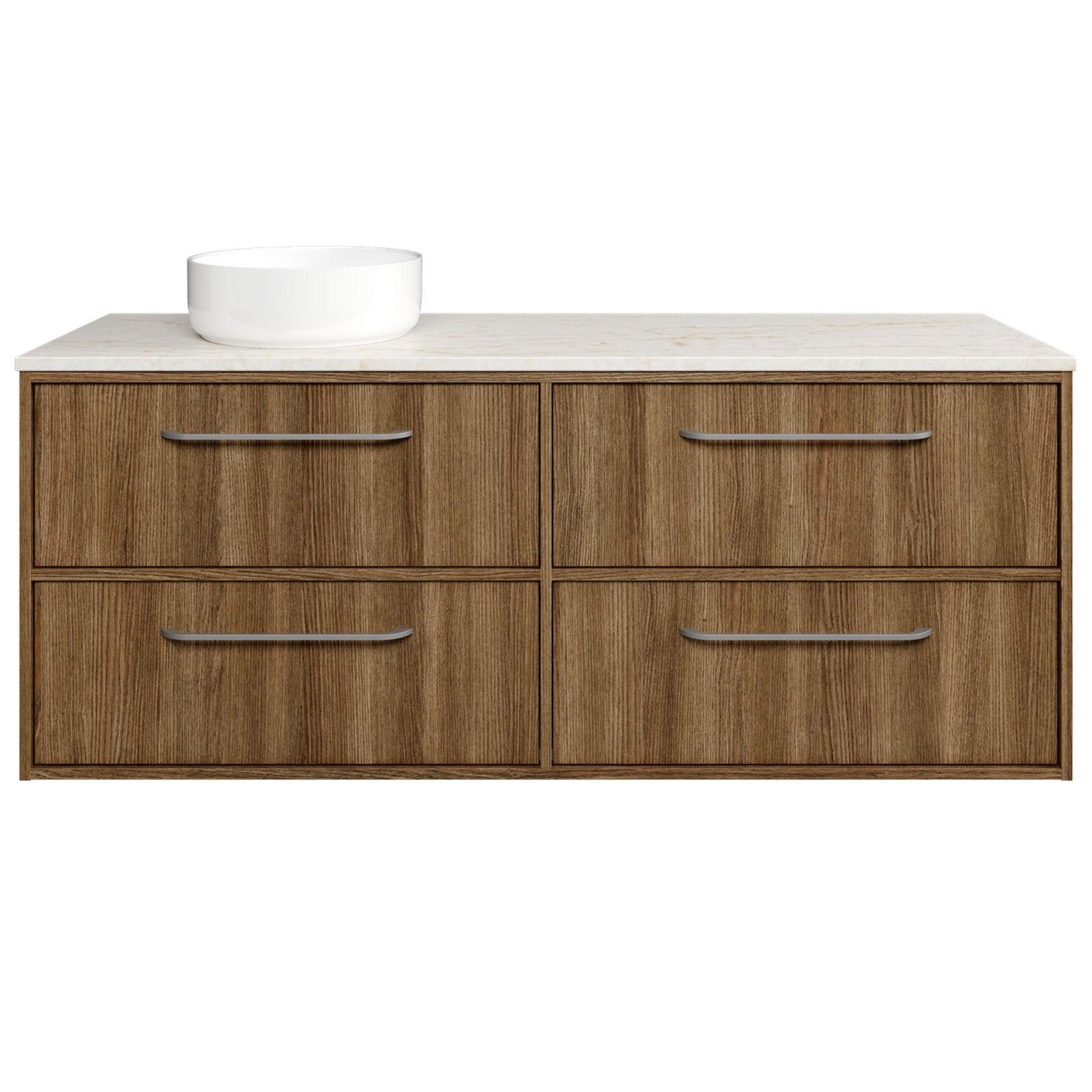 Timberline Taro Wall Hung Vanity with SilkSurface Top and Above Counter Basin TAR-V-1500-R-SSA-W - The Blue Space