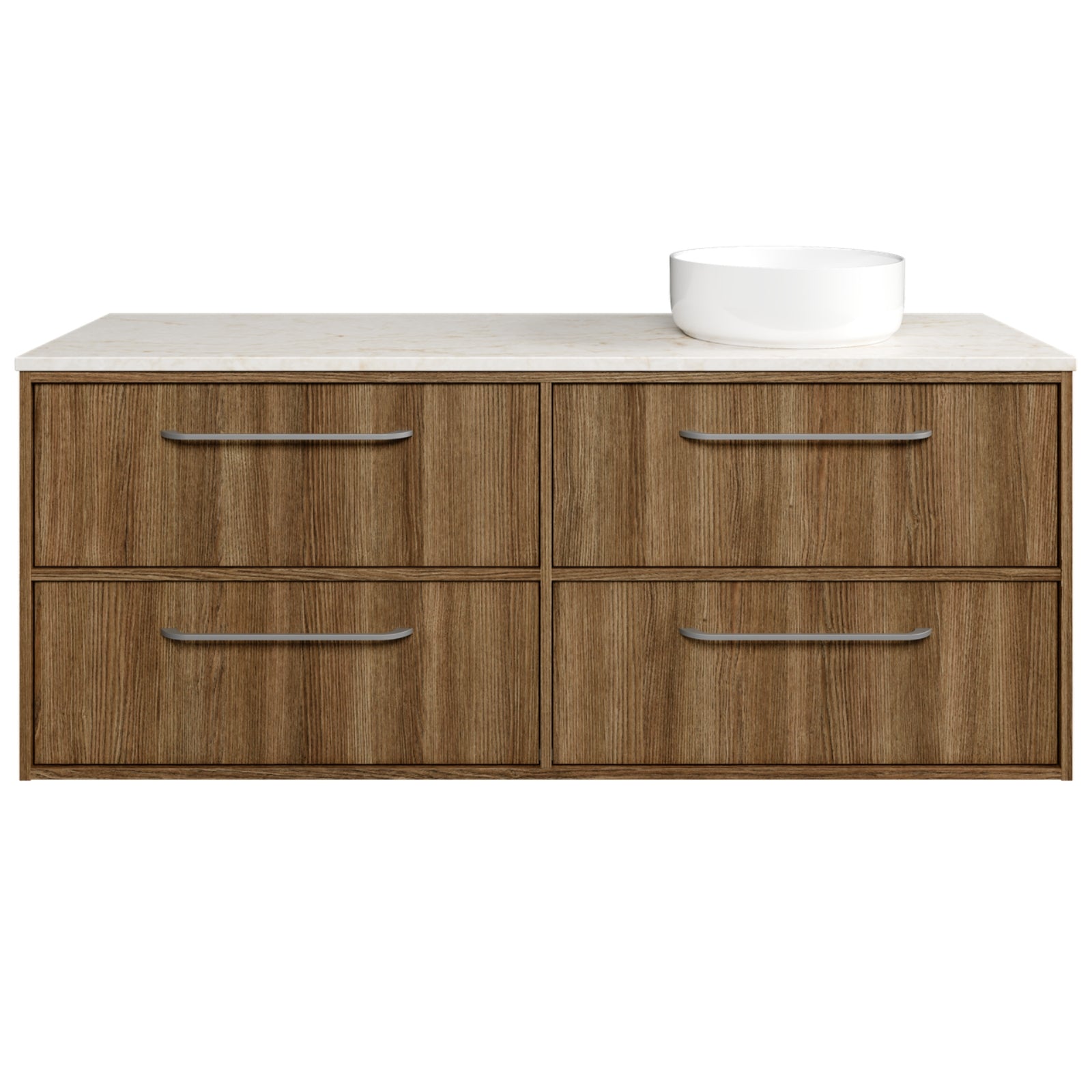 Timberline Taro Wall Hung Vanity with SilkSurface Top and Above Counter Basin TAR-V-1500-D-SSA-W - The Blue Space