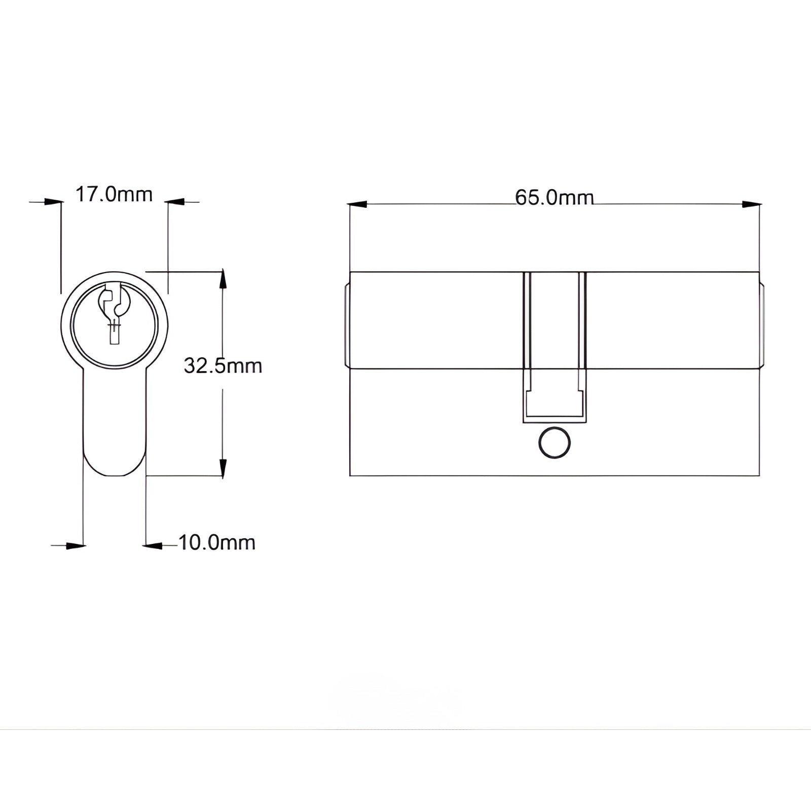 Key Hole TradCo Milton Door Knob Long Backplate Entrance Set with High Security Lock Chrome Plated 0732KENTREURO57KK - The Blue Space