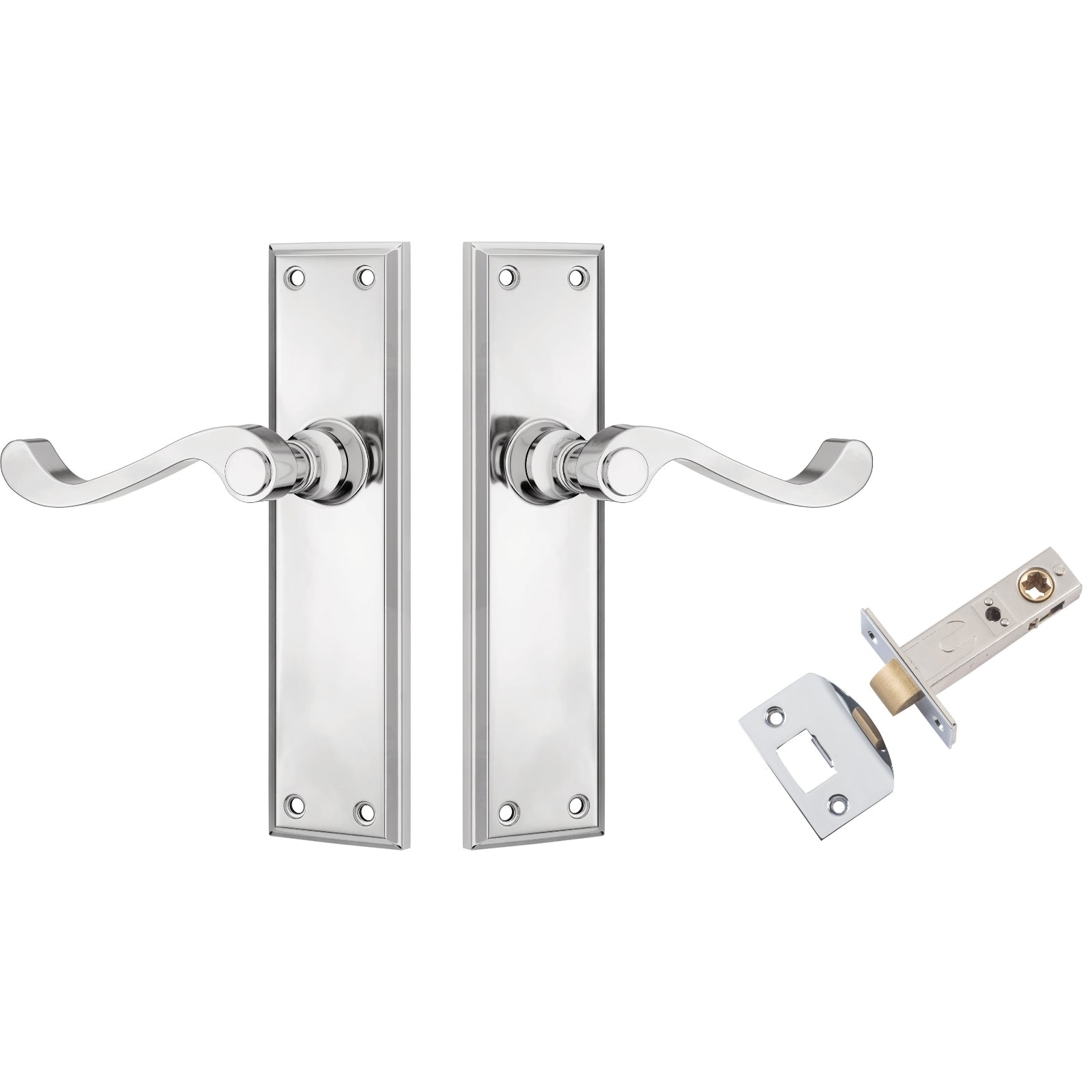 TradCo Milton Lever Long Backplate Passage Set Chrome Plated 0790KPASS60 - The Blue Space