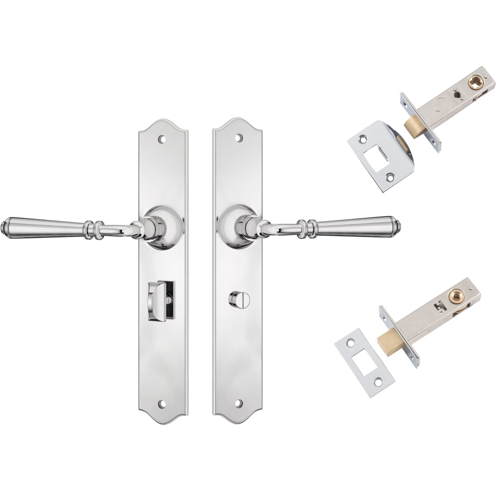 TradCo Reims Lever Long Backplate Privacy Set Chrome Plated 0777KPRIV60 - The Blue Space