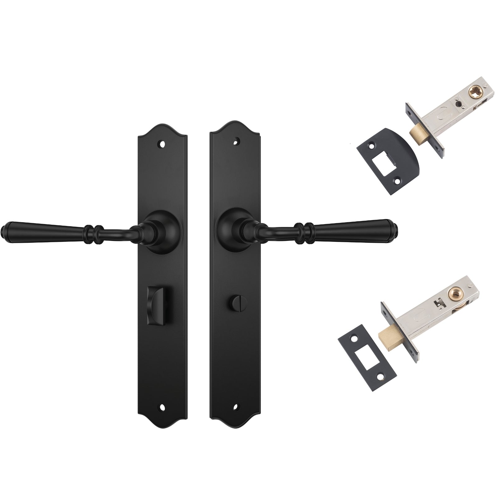 TradCo Reims Lever Long Backplate Privacy Set Matte Black 9620KPRIV60 - The Blue Space